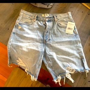 Free People distressed denim shorts